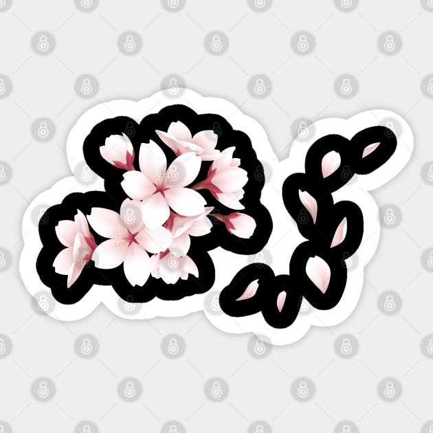 Jasmine flower, sakura tree Sticker by MyArtCornerShop